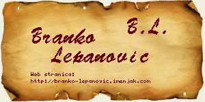 Branko Lepanović vizit kartica
